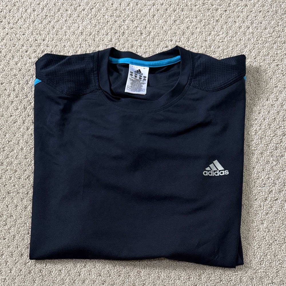 Adidas Navy Shirt with Light Blue Highlights